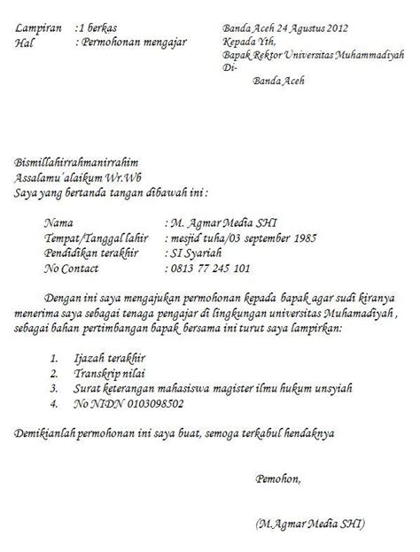 Contoh Surat Permohonan Mengajar Contoh Surat Hot Sex Picture 52460