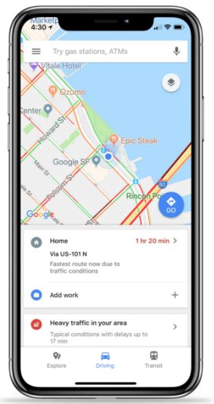 Google map™ with traffic conditions. Google Maps for iOS Gains Real-Time Commute Info and ...