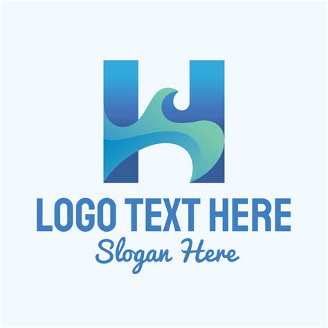Blue Sea Wave Letter H Logo Brandcrowd Logo Maker