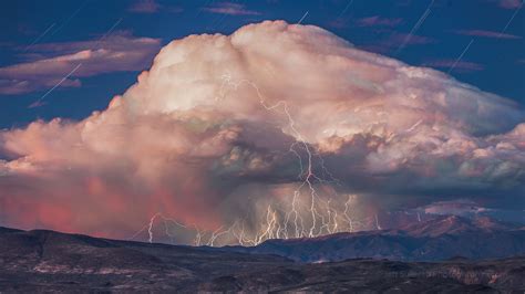 Lightning In A Sunset Thunderstorm Great Basin School Of