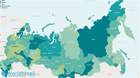 Carte De La Russie Avec Des Rivieres Et Des Lacs
