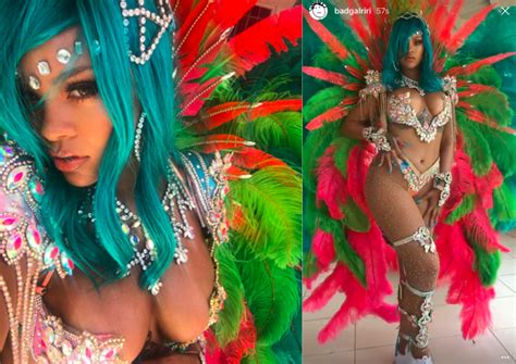 rihanna smolders in sexy beaded bikini and feathers at crop over festival in barbados [video]