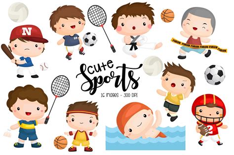 Sport And Boys Clipart Cute Kids Masterbundles