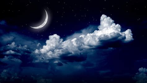 Starry Night Sky With The Moon Wallpaper Backiee