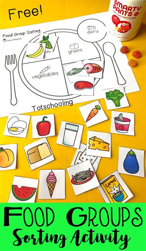 Teach Kids About Healthy Eating With A Food Group Sorting Activity