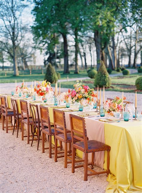 Elegant Pink And Yellow Wedding Reception Elizabeth Anne Designs The