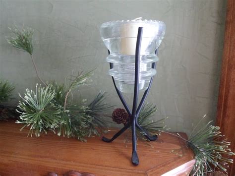 Glass Insulator Candle Holder With Metal Stand By Btckreiner