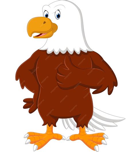 Premium Vector Eagle Cartoon Giving Thumb Up