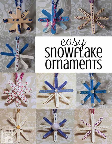 Easy Popsicle Stick Snowflake Ornaments For Preschoolers Feels Like Home™
