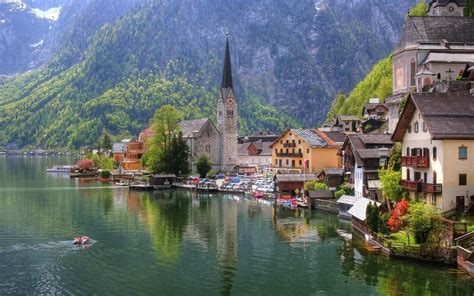 Wallpaper Landscape Lake Tourism Village River Town Fjord