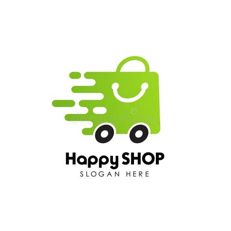 Happy Shop Logo Design Template Shopping Logo Design Stock Stock
