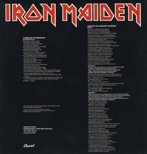 Directed by robert boocheck, lee cronin, francisco sonic kim, ryan lightbourn, marc martínez jordán, kevin mcturk, james moran, christian rivers, sid zanforlin. Iron Maiden 2 Minutes To Midnight US Promo 12" vinyl ...