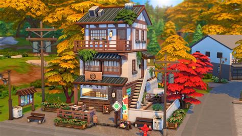 1ldk Ramen Shop Autumn In Japan 🍜🍂 Sims 4 Speed Build Youtube