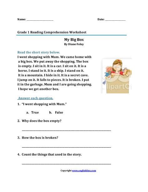 This unit of word work will focus on the student s ability to identify. Reading Worksheets | First Grade Reading Worksheets