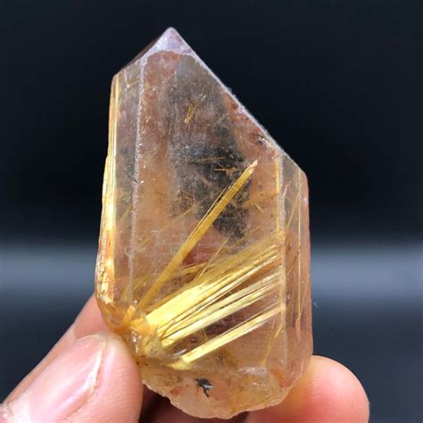 Crystal Natural Clear Golden Hair Crystal Quartz Specimen A1524 Etsy Uk