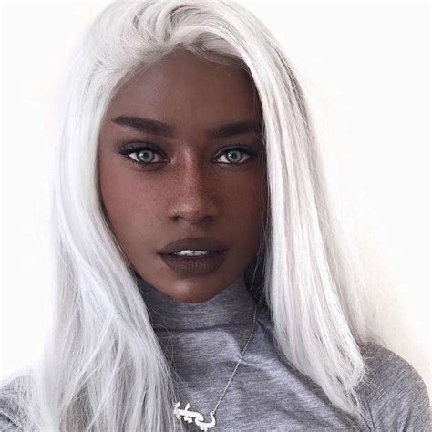 Meyong Ig Melvnin Gambian Dark Skin White Hair Hair Beauty