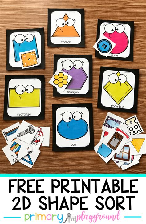 Free Printable 2d Shape Sort Primary Playground Shapes Kindergarten Shapes Preschool 2d Shapes