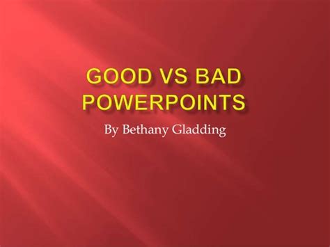 Good Vs Bad Powerpoints