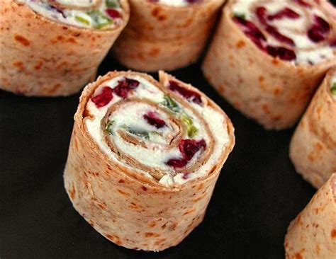 8 cute and healthy christmas treats. Cranberry Pinwheel Sandwiches