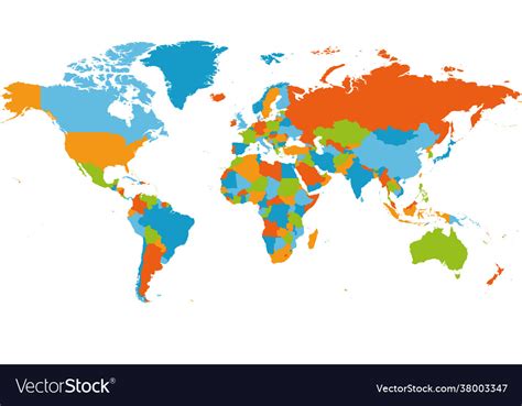 World Map High Detailed Blank Political Map Vector Image