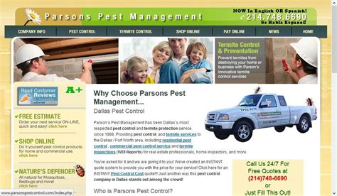 Parsons Pest Management Has Been Dallass Most Reputable Pest Control