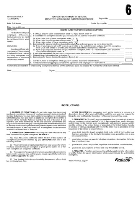 Kentucky Employee State Withholding Form 2023