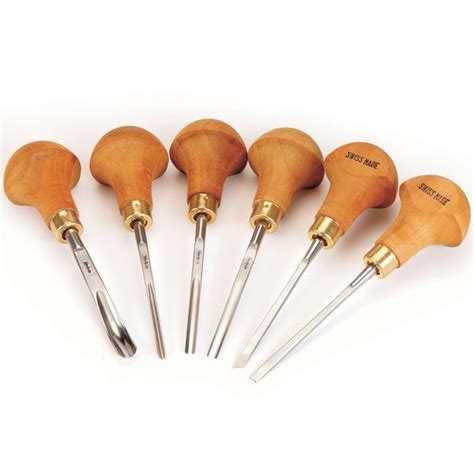 Recommended by a master carver as set for anyone, including a serious beginner. pfeil Swiss made Palm Handled Carving Tool Set D, 6 piece ...