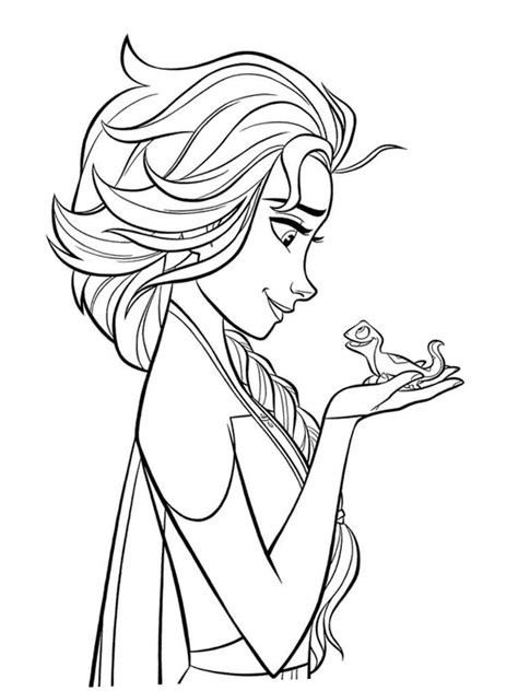 Elsa And Bruni Coloring Page Funny Coloring Pages