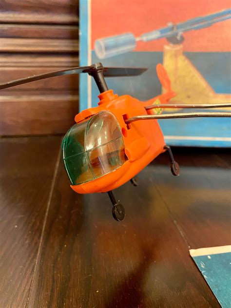 Helicopter Vintage Red Toy Helicopter Ussr Made Electro Etsy