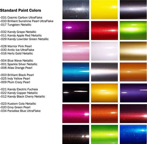 Car Colors Paint Color Codes Paint Color Chart Paint Code Color