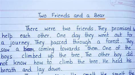 Story On Two Friends And A Bear In English Bear And Two Friends