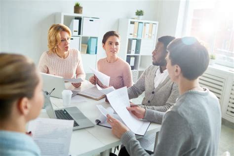 Productive Project Discussion At Meeting Room Stock Photo Image Of