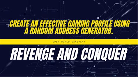 How To Create An Effective Gaming Profile Using A Random Address Generator