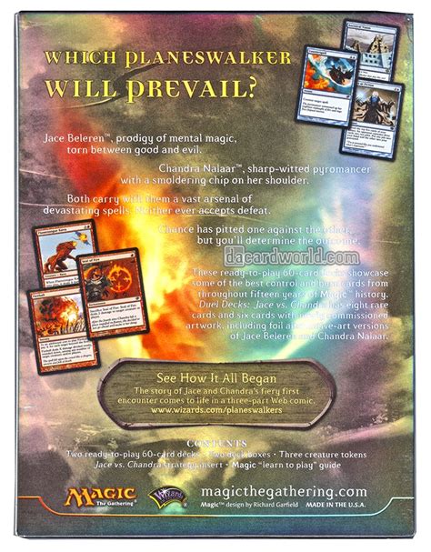 Receive weekly updates on your collection. Magic the Gathering Jace Vs. Chandra Duel Deck | DA Card World