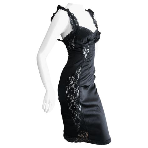 Dandg Dolce And Gabbana Vintage Little Black Dress With Lace Inserts For Sale At 1stdibs