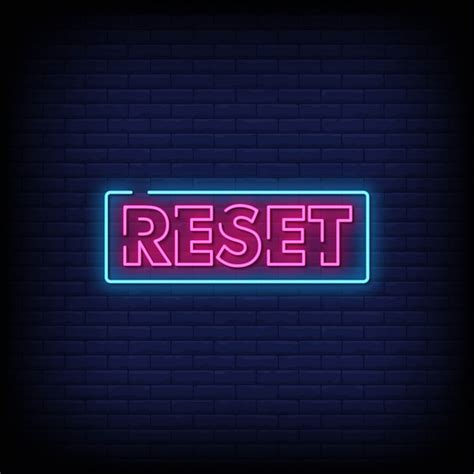 Premium Vector Reset Neon Signs Style Text