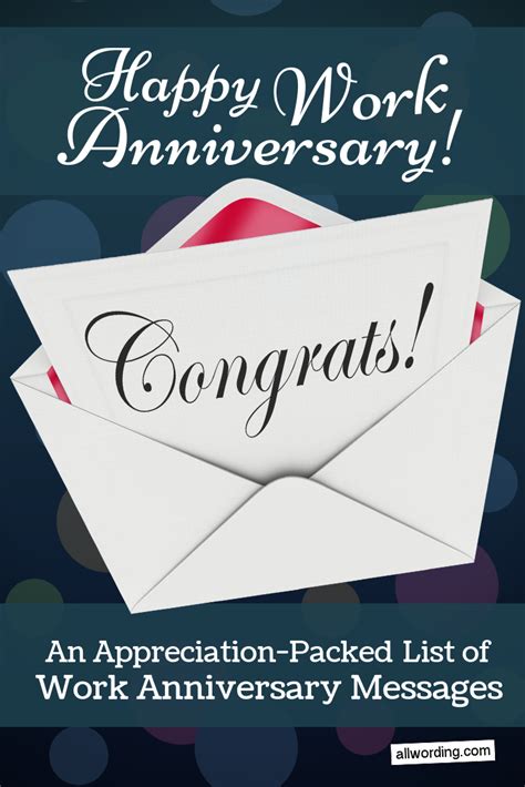 Check out the following messages you can use to show your appreciation! An Appreciation-Packed List of Work Anniversary Messages ...