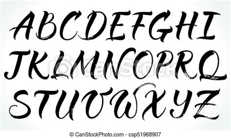 Brushpen Lettering Vector Alphabet Modern Calligraphy Handwritten