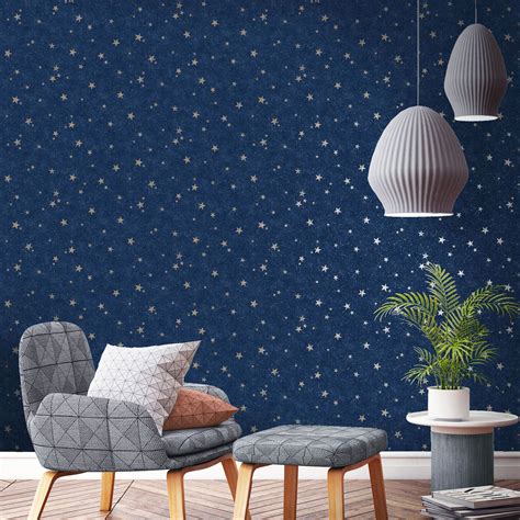 Crown Starlight Stars Wallpaper Metallic Kids Adults Rose Gold Pink