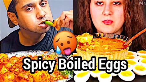 Asmr Extreme Spicy Boiled Eggs With Creamy Spicy Sauce Eating Mukbang