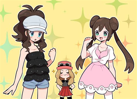 Moyori Hilda Pokemon Rosa Pokemon Serena Pokemon Creatures