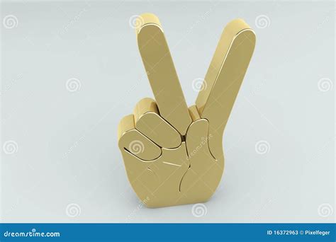 Golden Victory Hand Sign Stock Illustration Illustration Of Peace