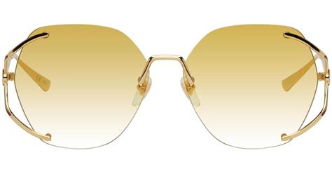 Gucci 59mm Rimless Sunglasses In Gold Metallic Lyst