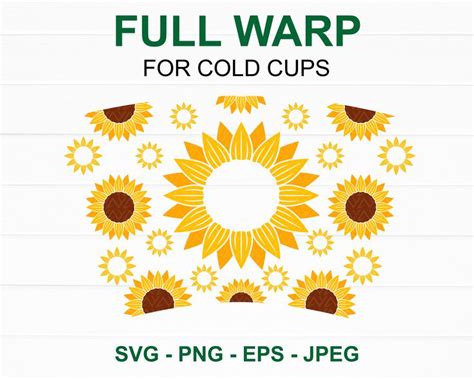 Download Sunflower Starbucks cup SVG Sunflower Full Wrap Starbucks ...