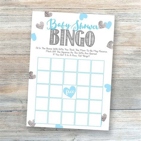 Blue Baby Bingo Game Cards Printable Baby Shower Games Etsy Hong Kong