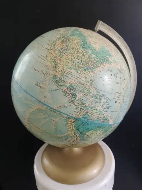 Vintage 12and Rand Mcnally World Portrait Globe Circa1960s Excellent