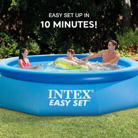 Intex Easy Set 10ft X 30in Above Ground Inflatable Round Swimming Pool