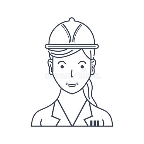 Construction Woman Engineer Vector Illustration Decorative Design