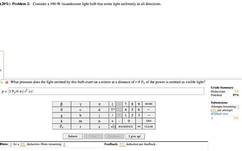 Solved Problem Consider A W Incandescent Light Chegg