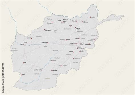 Isolated Map Of Afghanistan With Capital National Borders Important